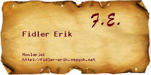 Fidler Erik névjegykártya